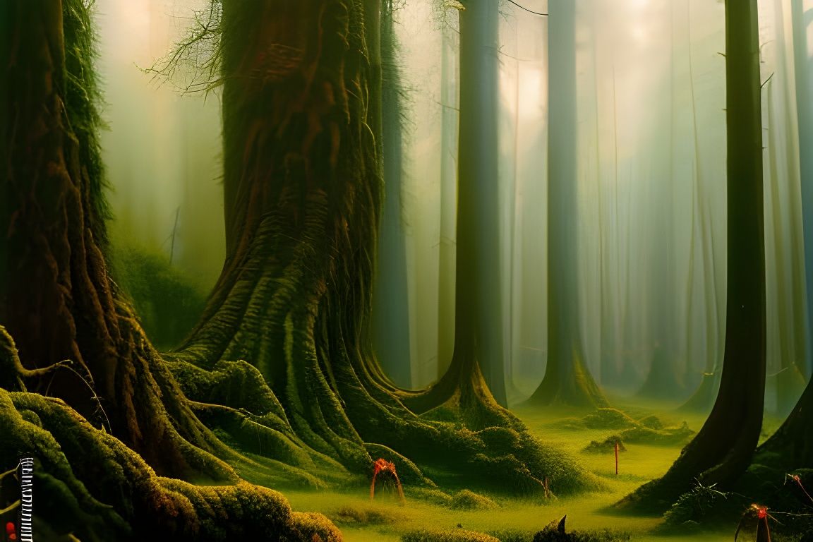 Menacing Fantasy Forest with Giant Spiders