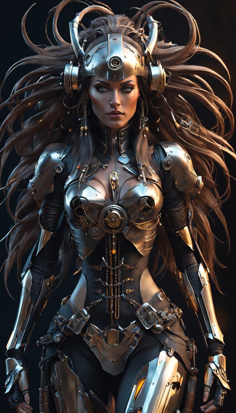 Fembot Pirate in Cyberpunk Attire