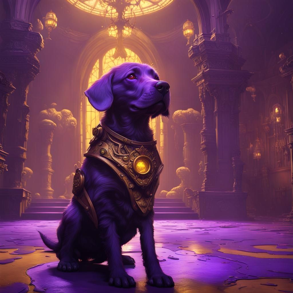 Menacing Puppy in Dark Fantasy Style