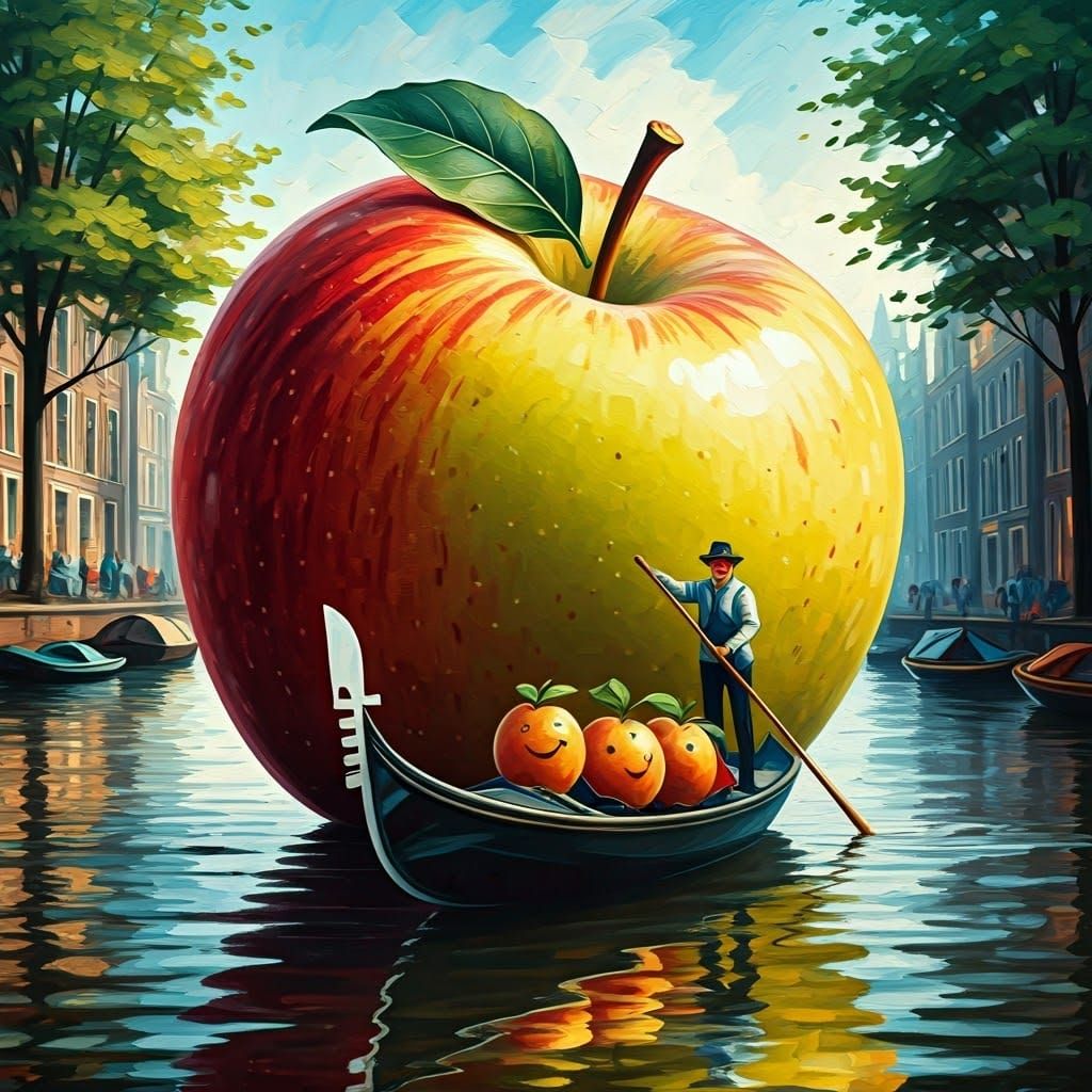 Chibi Apples Enjoying a Fun Gondola Ride