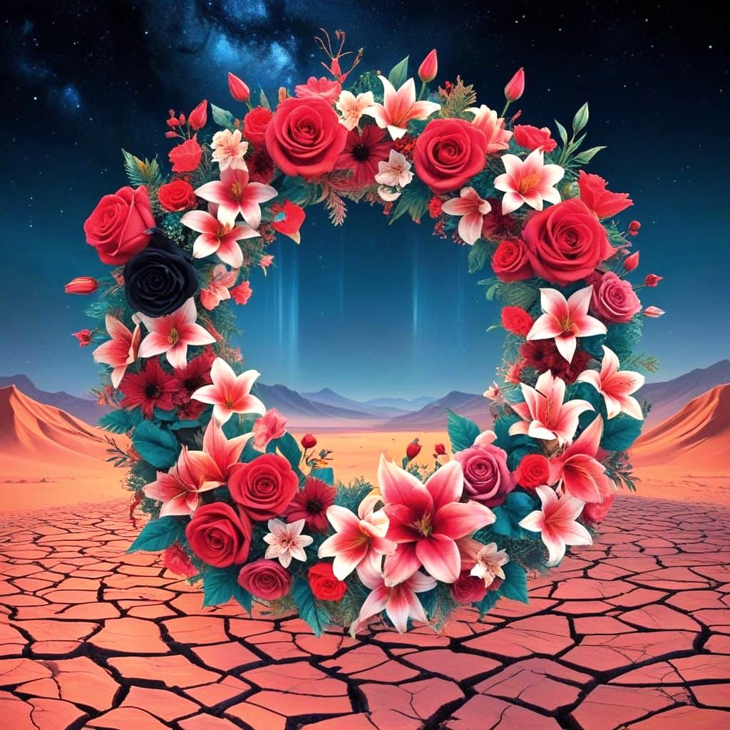 Flower Wreath Surreal Fantasy