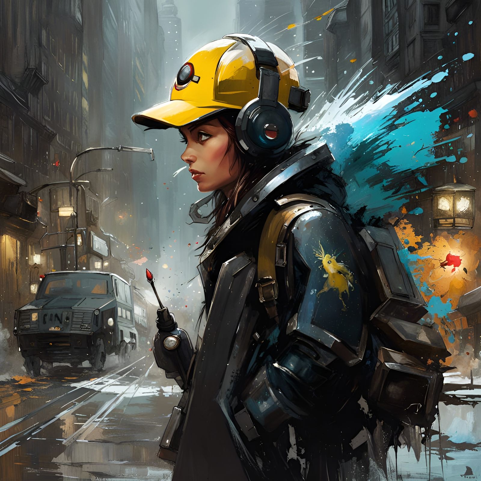 Steel Ice Pokemon in expressive Digital Painting Style