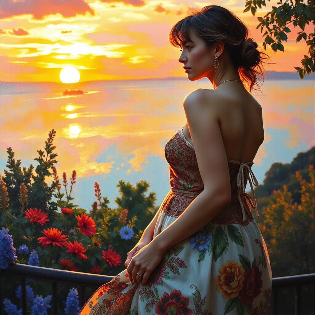 Surreal Summer's End in Vibrant Impressionist Style