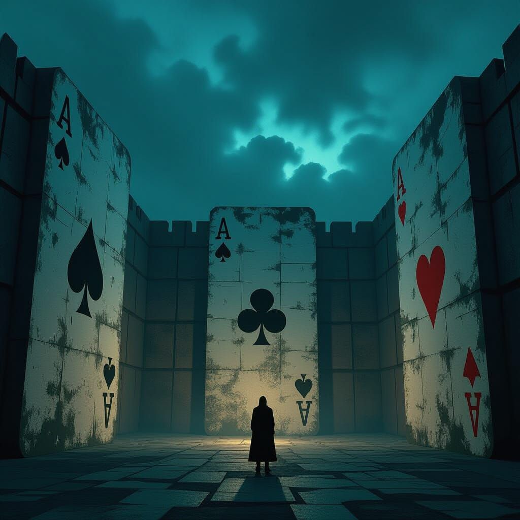 Surreal Prison Built From Giant Playing Cards