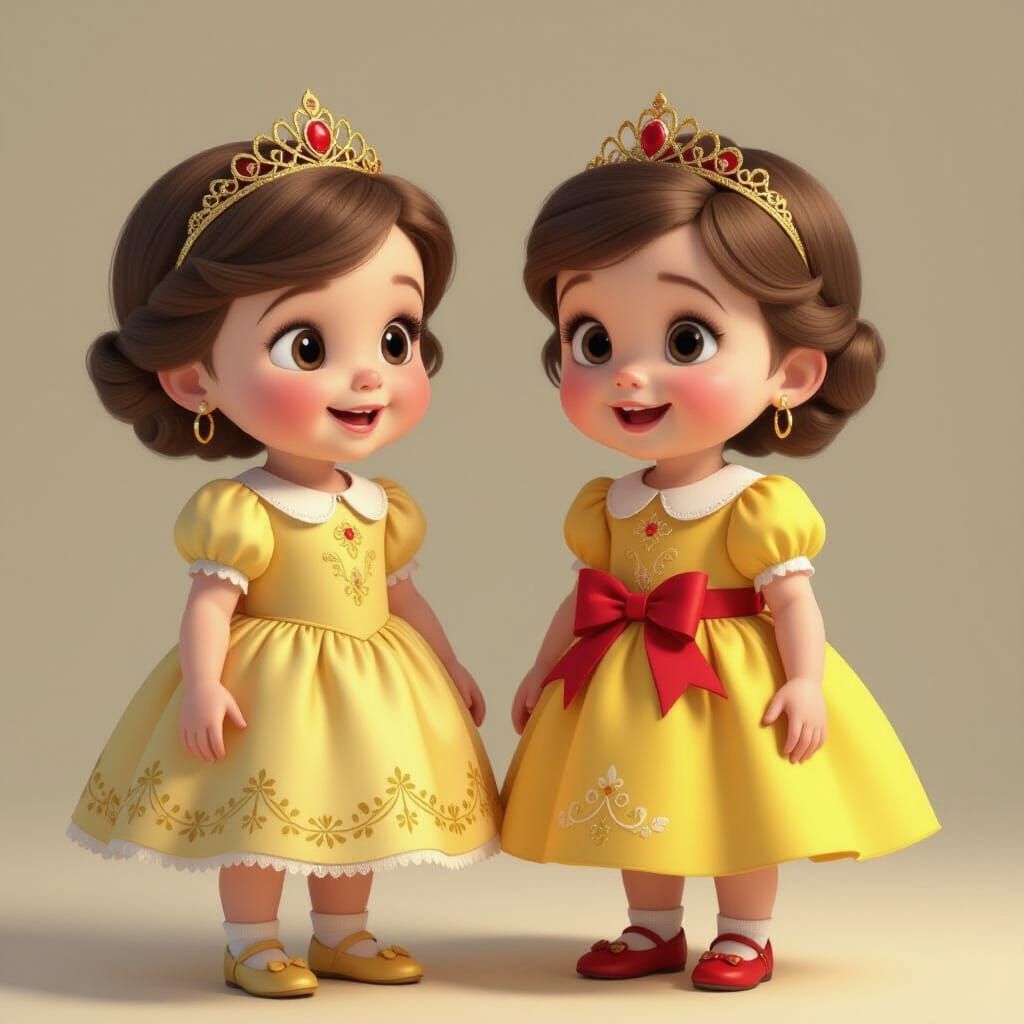 Baby Princess in Classic Disney Animation Style