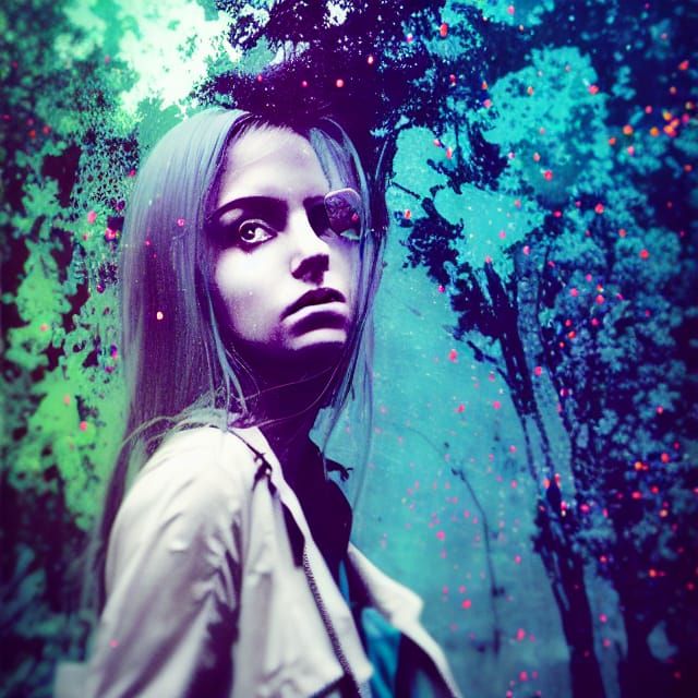 Psychedelic Hyperrealist Artwork in Vibrant Triadic Colors