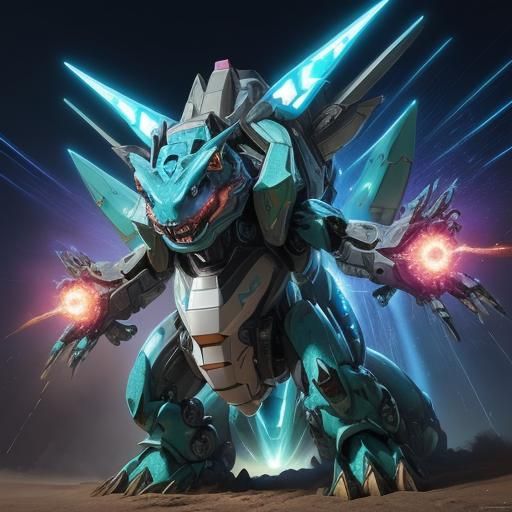 Mecha Gigantamax Venusaur in Hyperrealistic Style