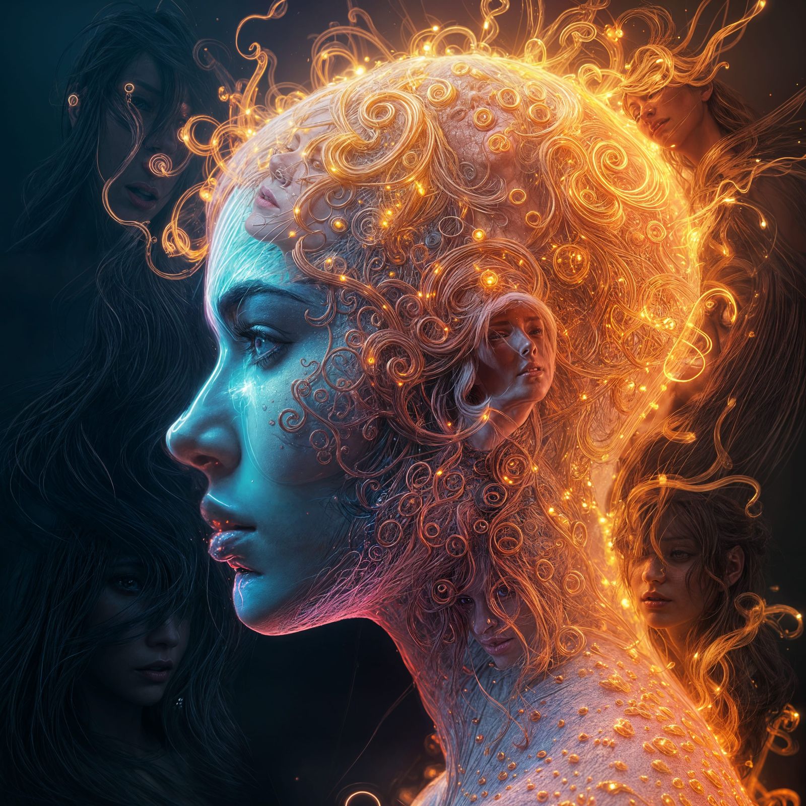 Electric Happiness: Dynamic Portrait in Vivid Colors