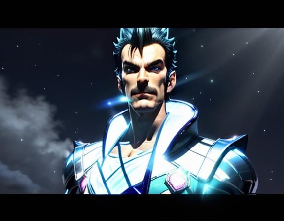 Waluigi as Super Saiyan God in Photorealistic Style