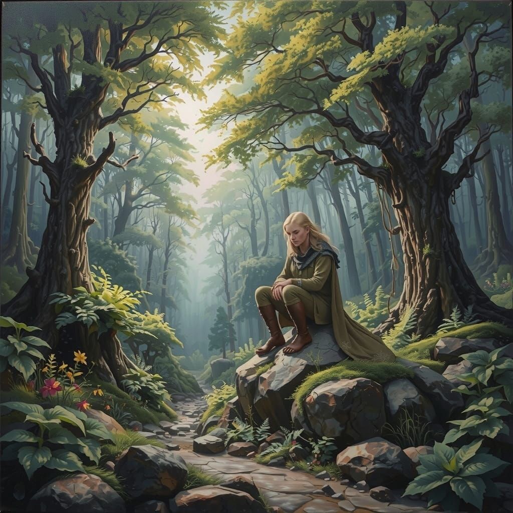 Mystical Being in Surreal Dreamscape