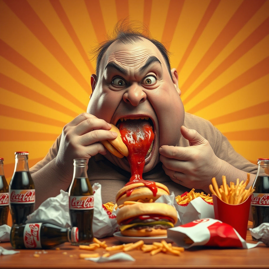 Frenzied Gluttony: A 3D Digital Art Spectacle