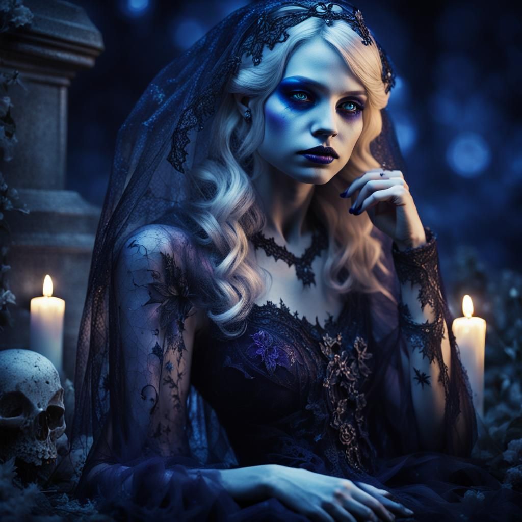 Gothic Fairy Portrait in Dark Romanticism Style