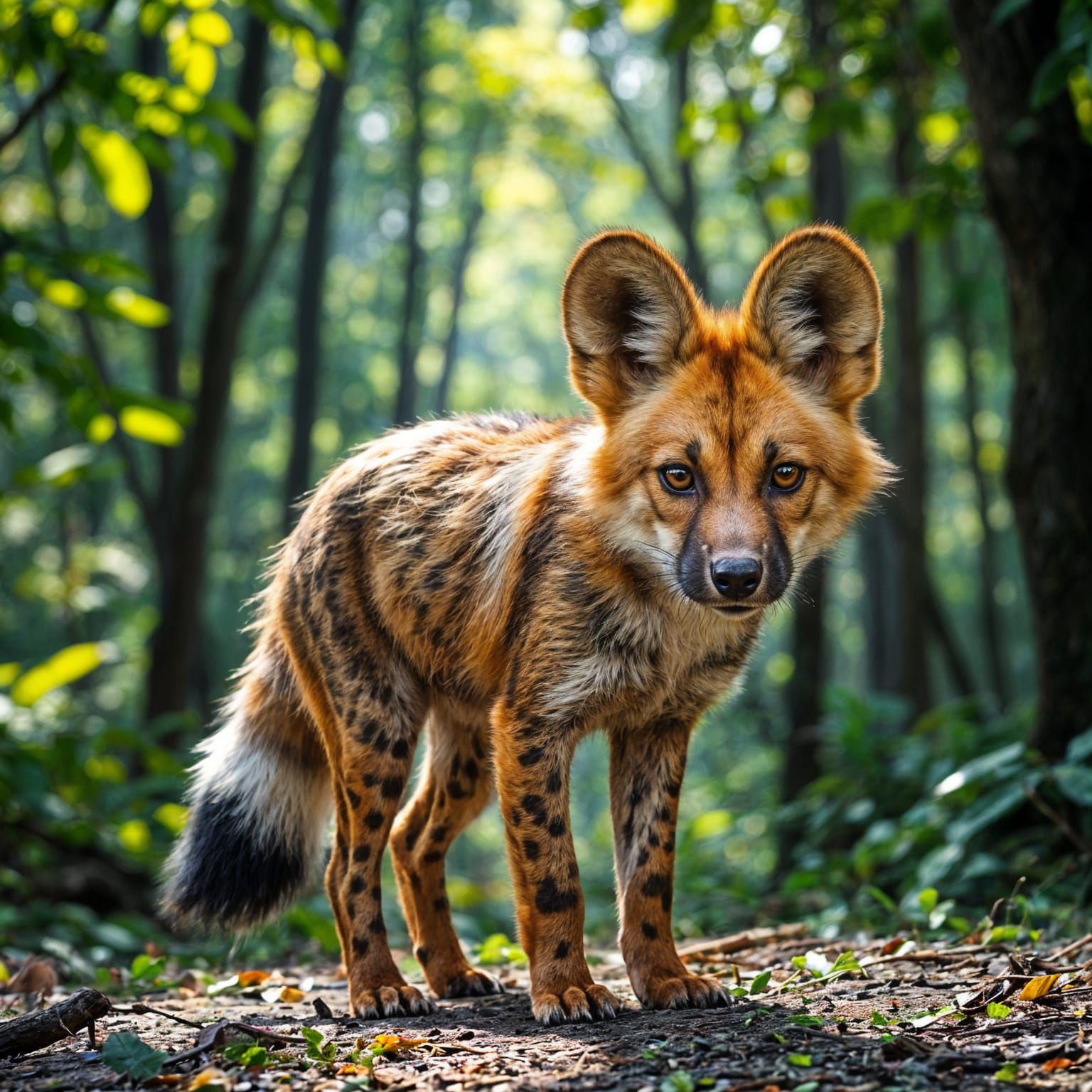 Realistic Mammal Hybrid in Forest Habitat