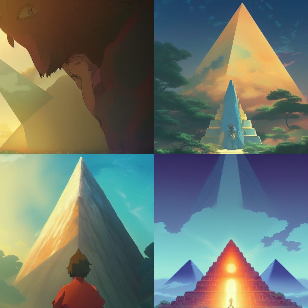 Pyramid Creature in Anime Style Key Visual