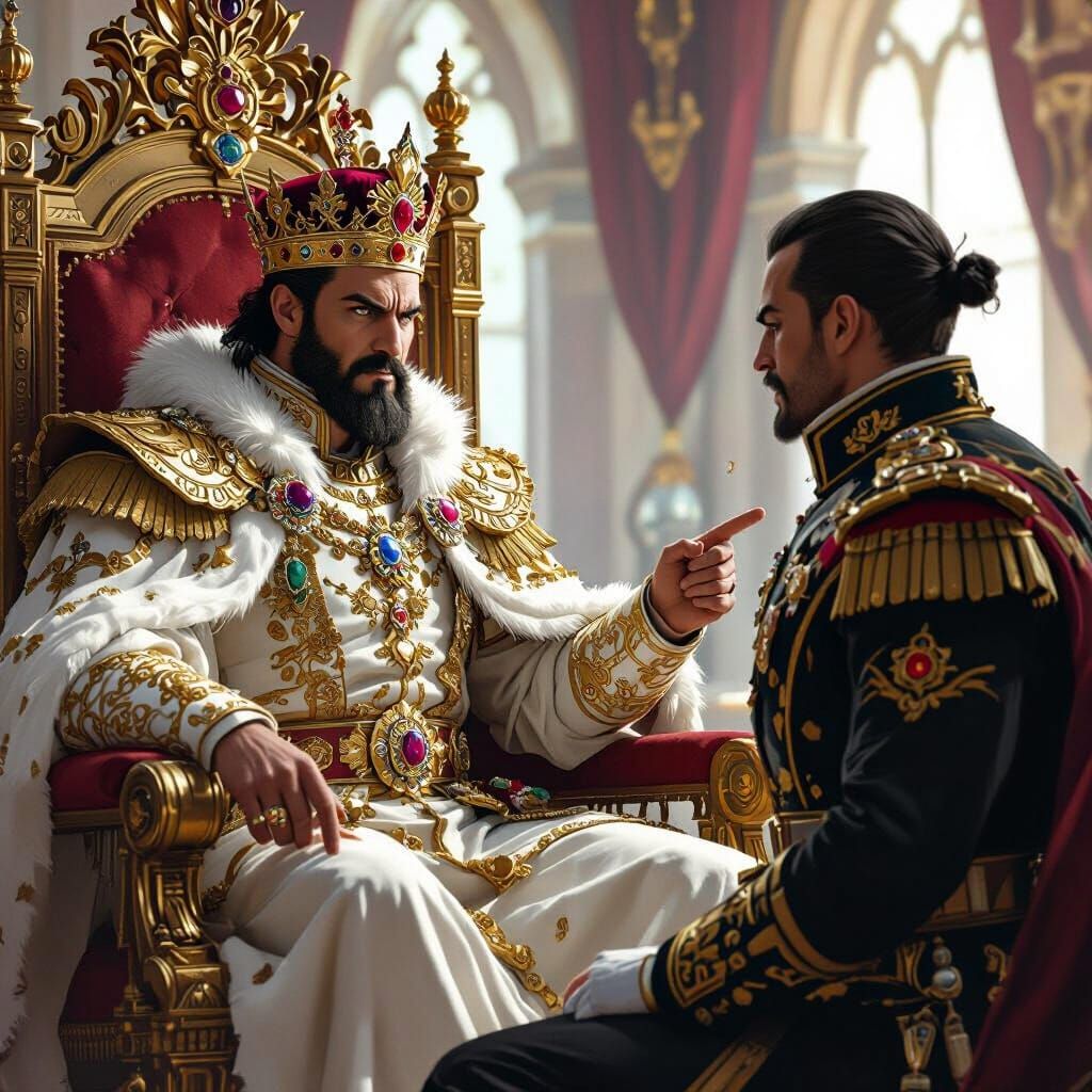 Royal Court Scene in Dramatic Lighting