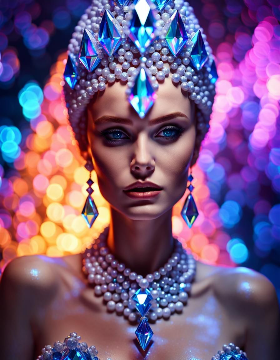 Diamond Woman in Crystal Cave, Magic Realism