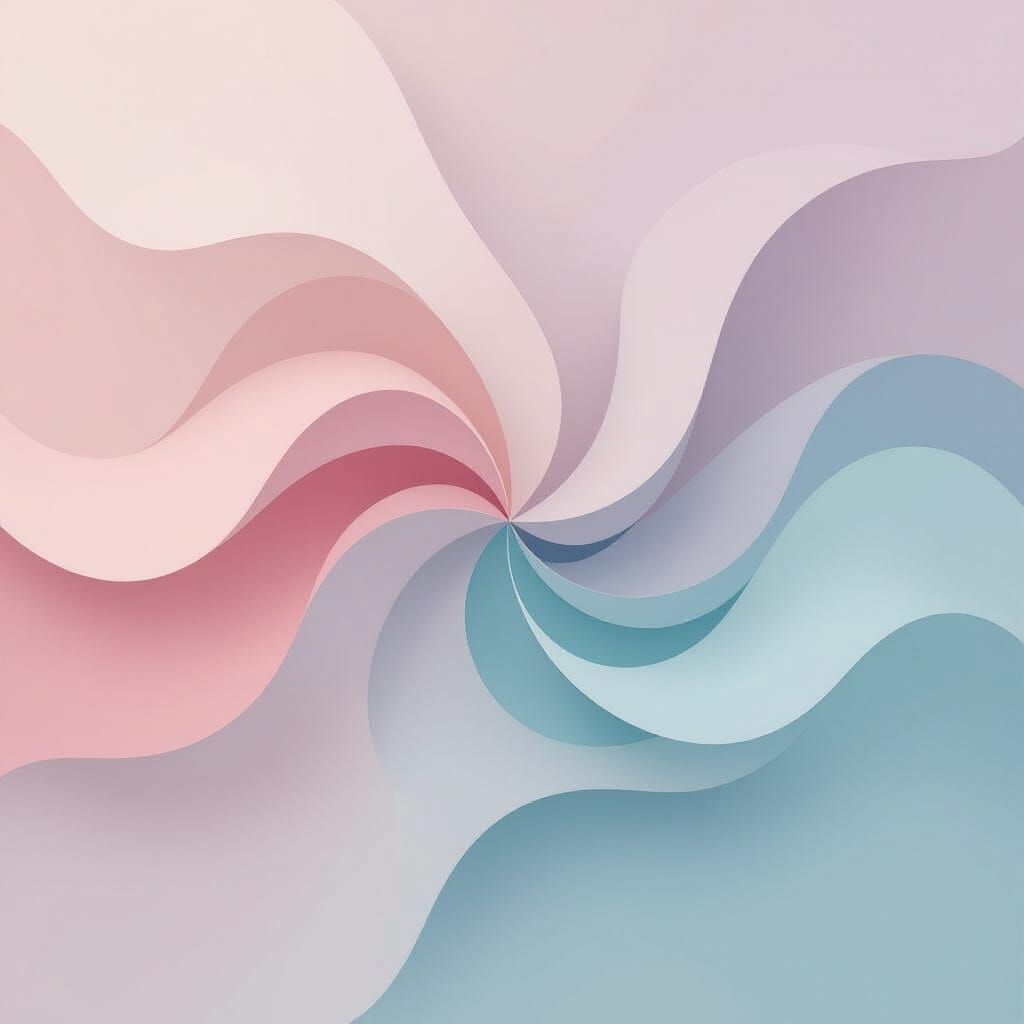 Abstract Digital Painting: Flowing Shapes in Soft Pastels