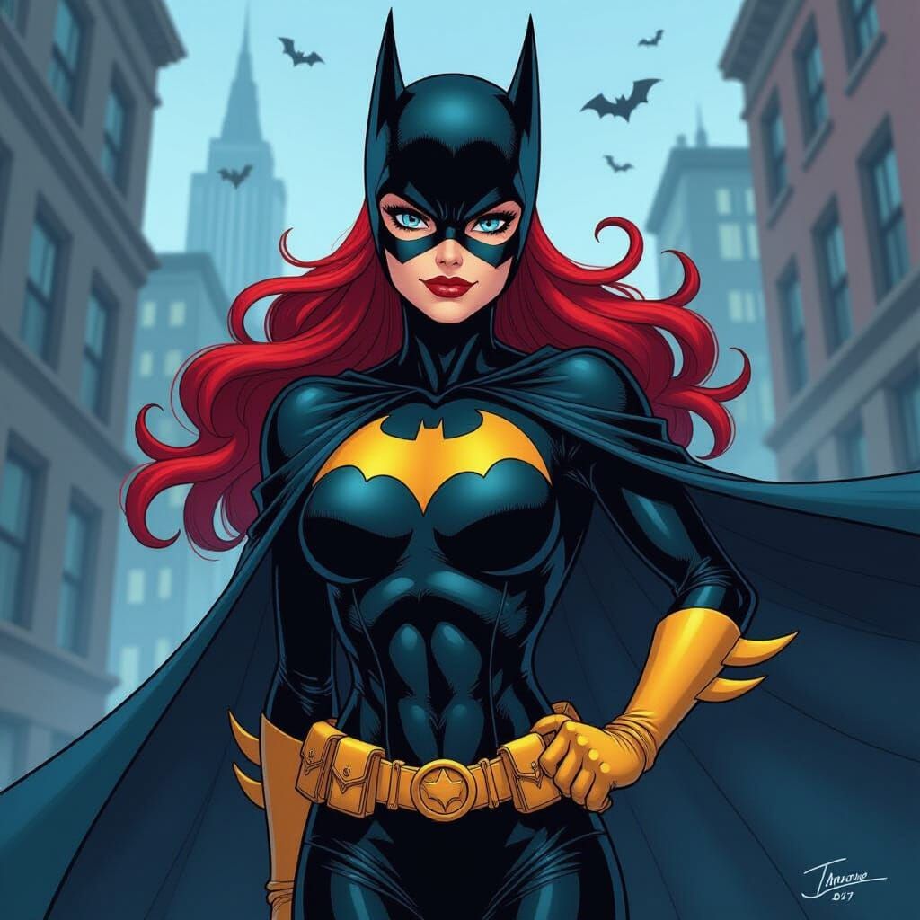 Batgirl in Dynamic Comic Book Style