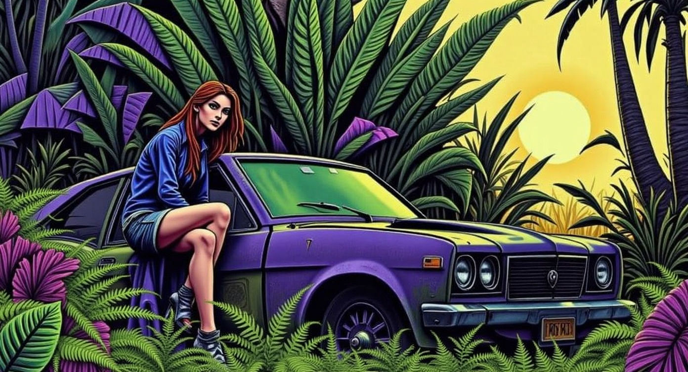 Auburn Haired Woman in Post-Apocalyptic Comic Art