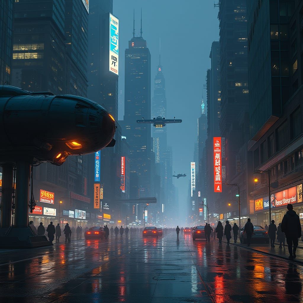 Cyberpunk Cityscape at Night