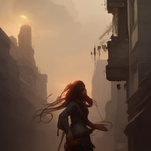 Melancholy Father and Hopeful Daughter Portrait