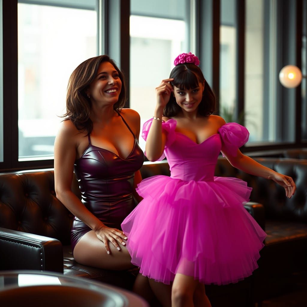 Maturing Goddess in Lavish Leather, Surrounded by Whimsical....