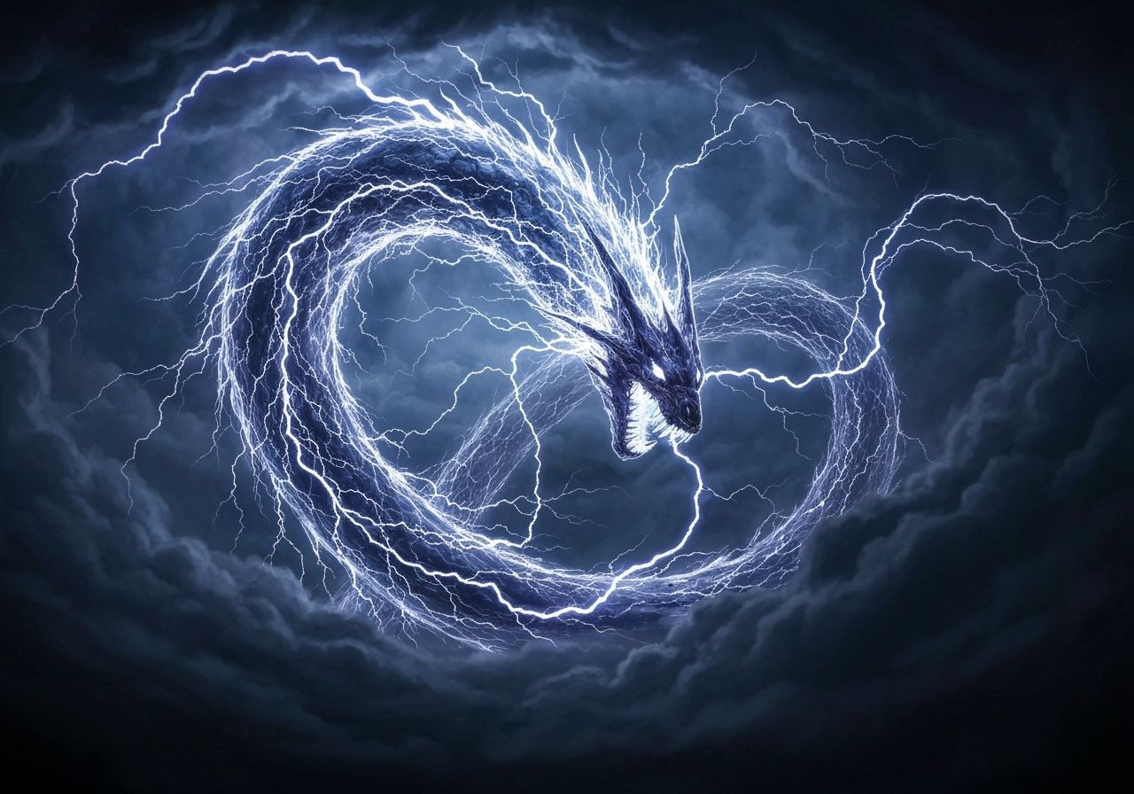 Lightning Serpent Storm Sky Concept Art