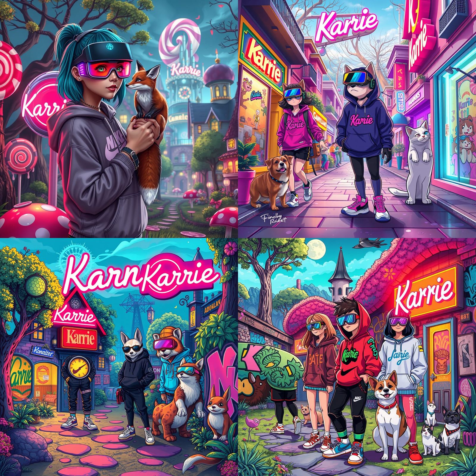 Wonderland Reimagined: Vibrant Graffiti Art and Modern Style