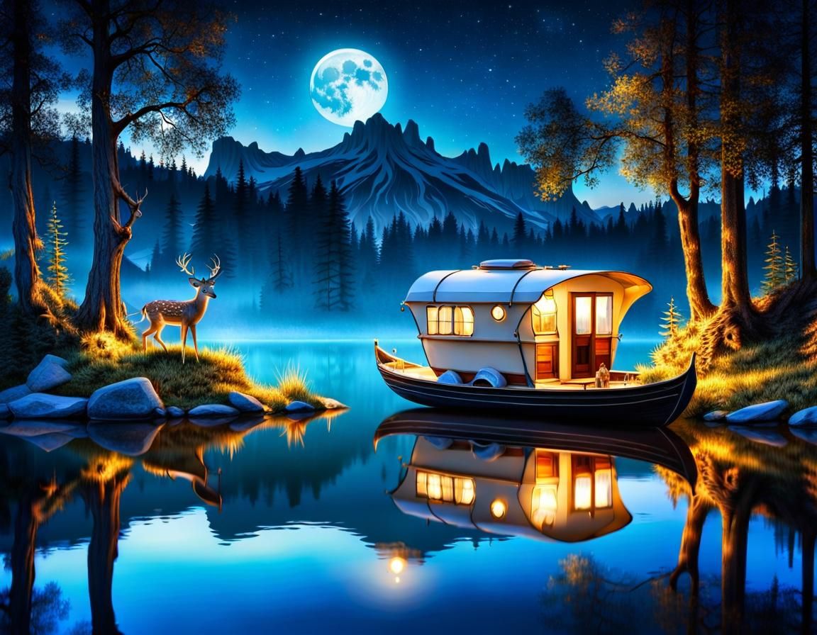 The Perfect Camping Spot, Cozy Caravan Boat
