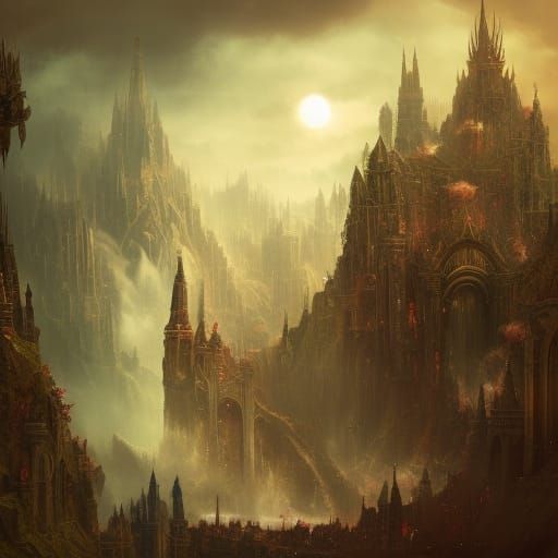 Detailed Dark Fantasy Matte Painting in 8K