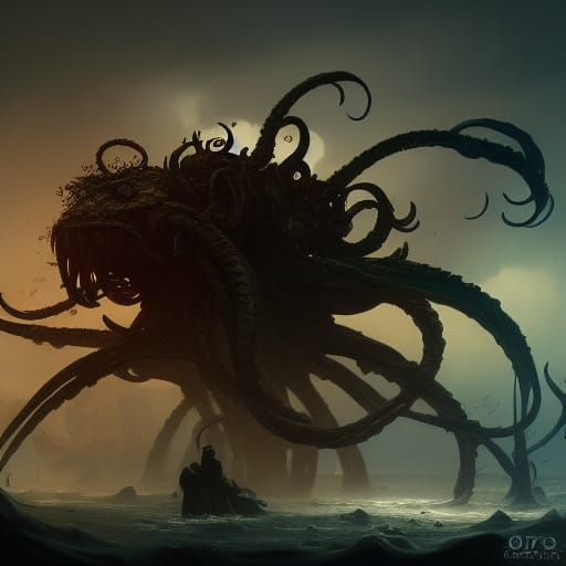 Davy Jones Concept Art in Dark Fantasy Style