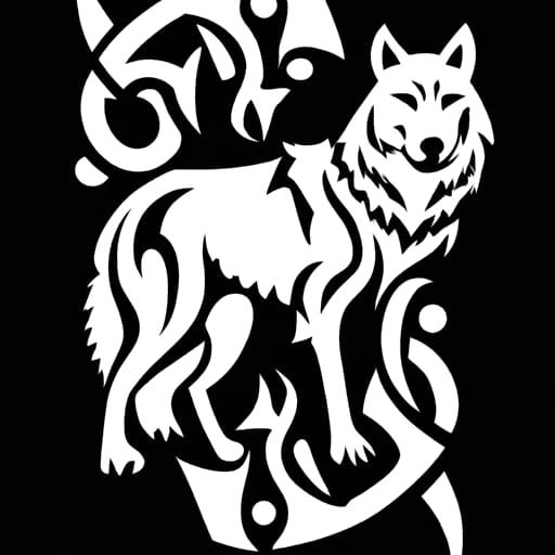 Celtic Wolf Illustration with Knotwork