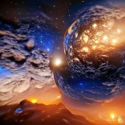 Beautiful Galaxy Planet Landscape in 3D Unreal Engine
