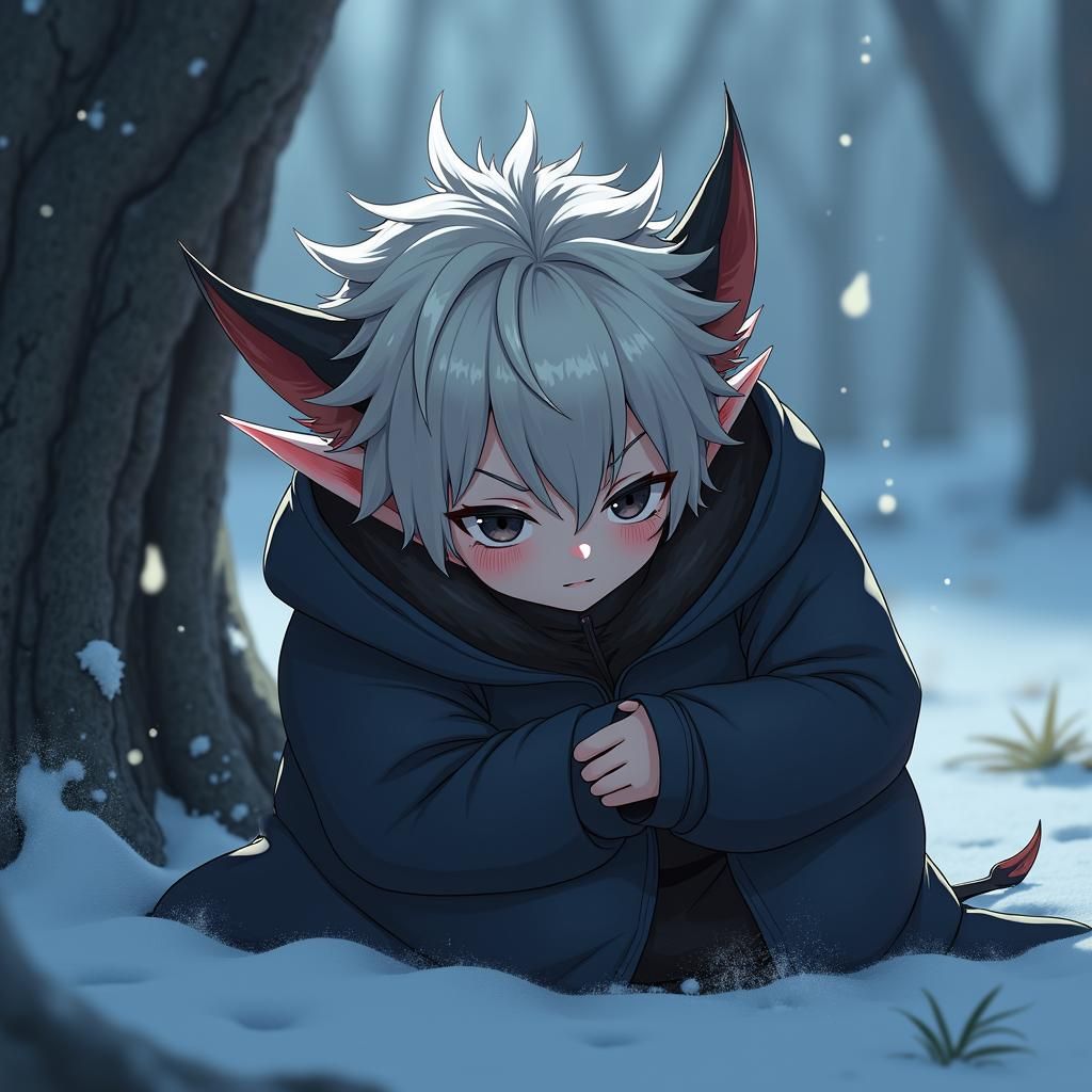Anime Wight Devil Seeks Warmth in 3D Concept Art