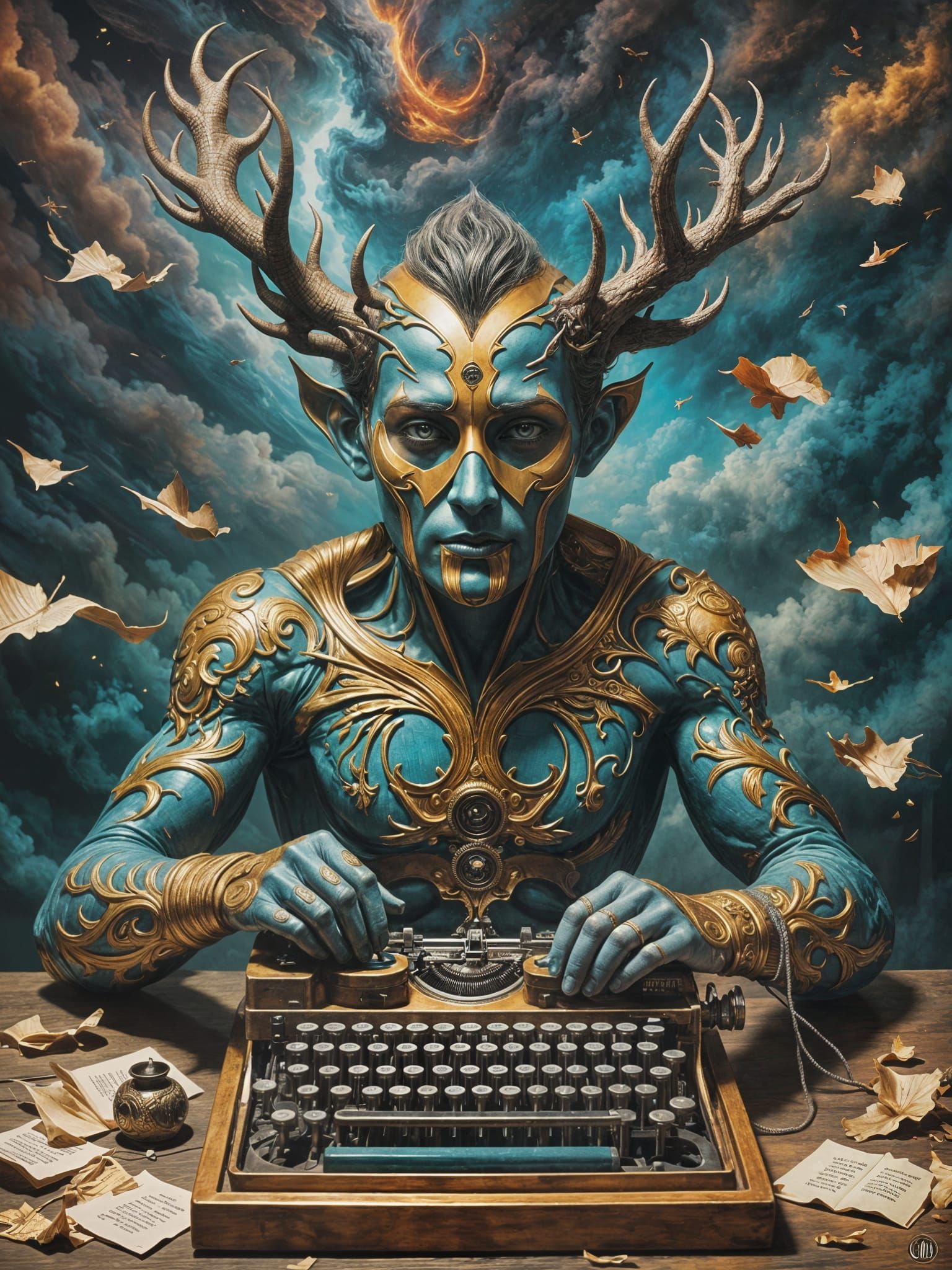 Glitch Art Typewriter Scene