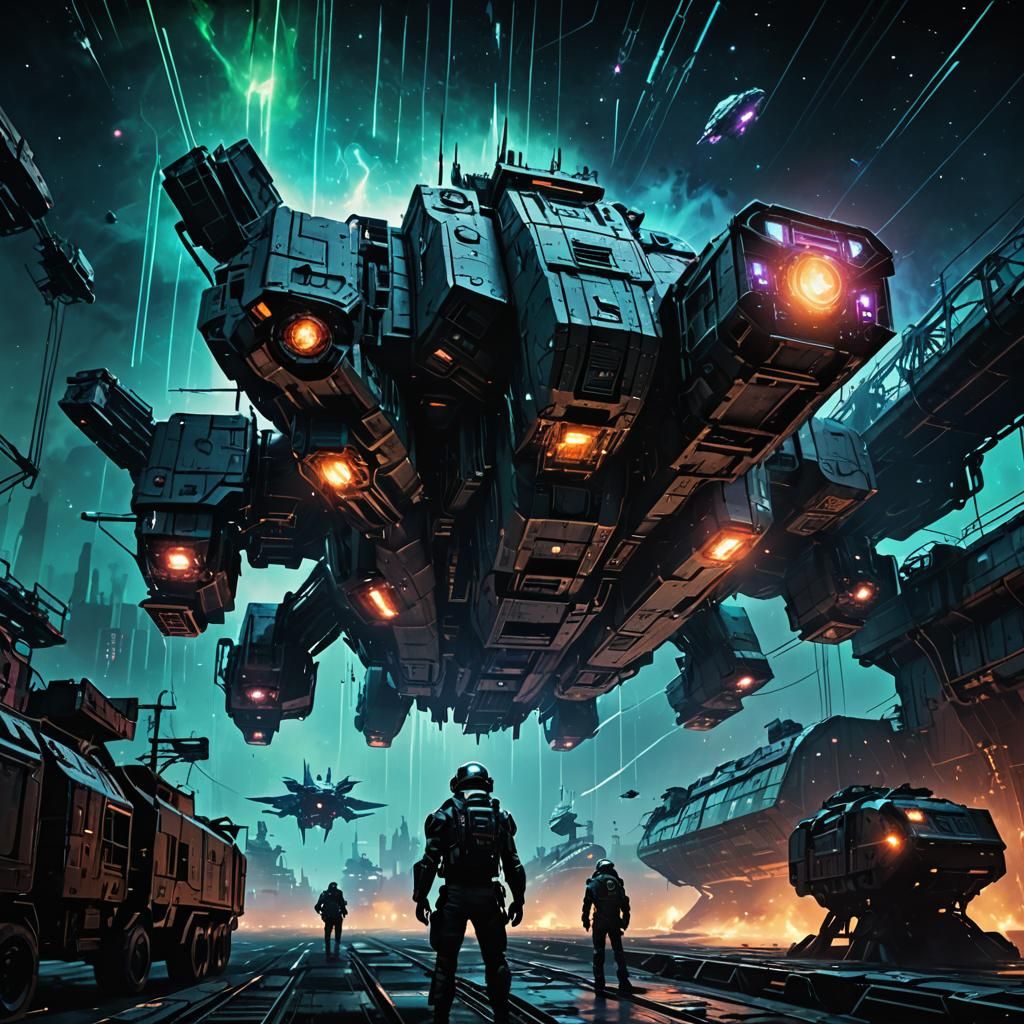 Cyberpunk Noir Wanted Poster: Dark Matter Marauder