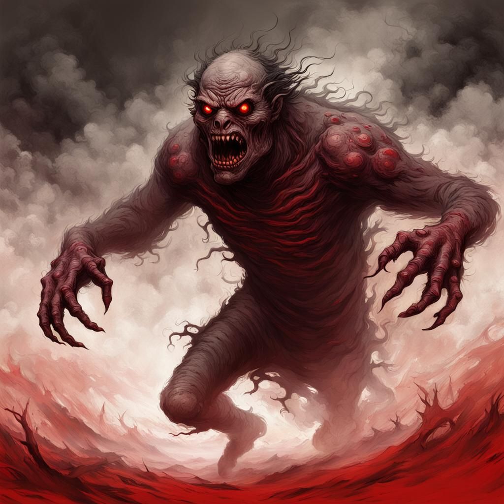 Horrifying Monster Chase in Foggy Red Nightmare