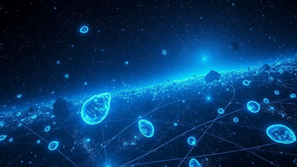 Stellar Nebula with Glowing Comets in Hyperrealistic Detail