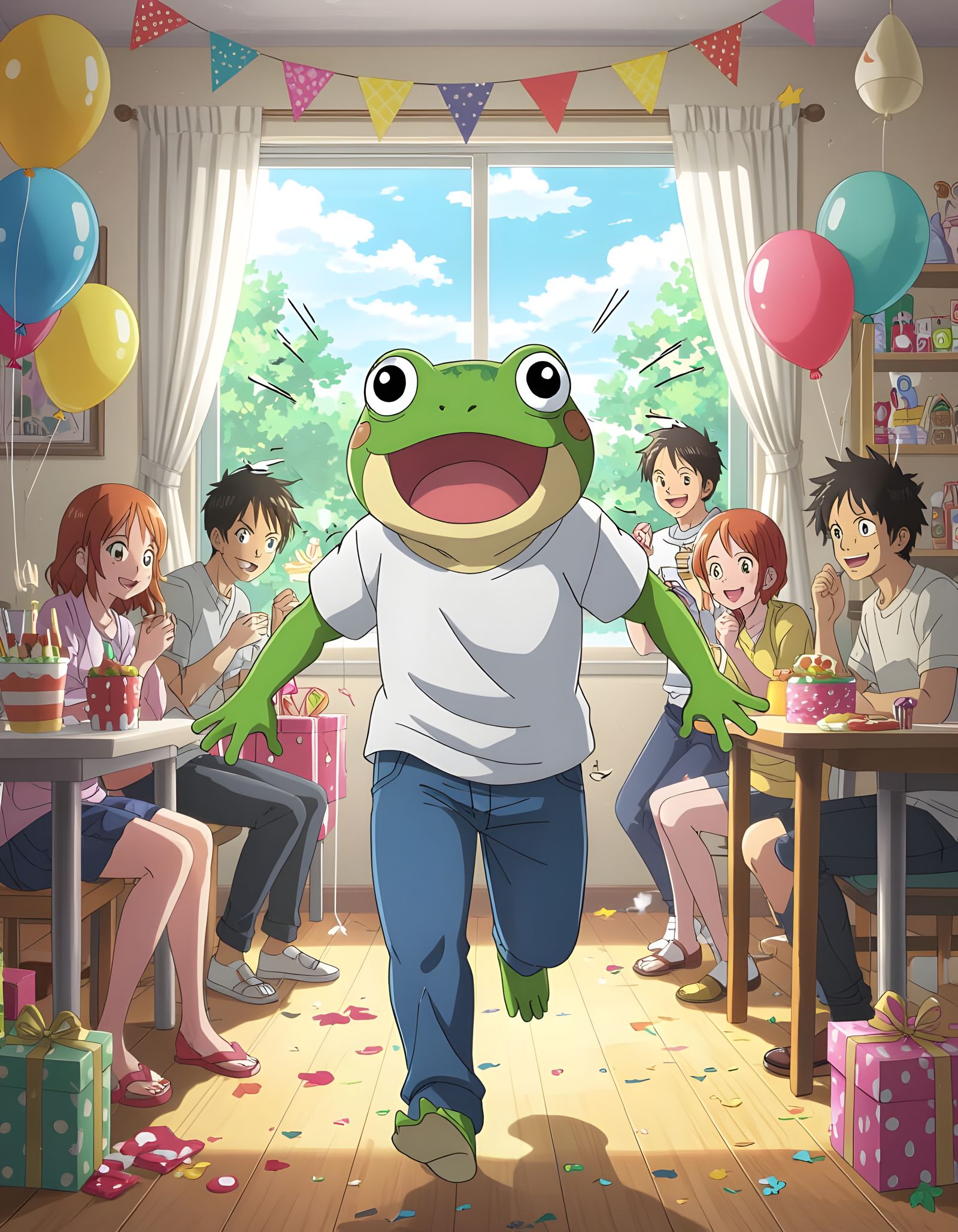 Anime Frog's Surprise Birthday Party