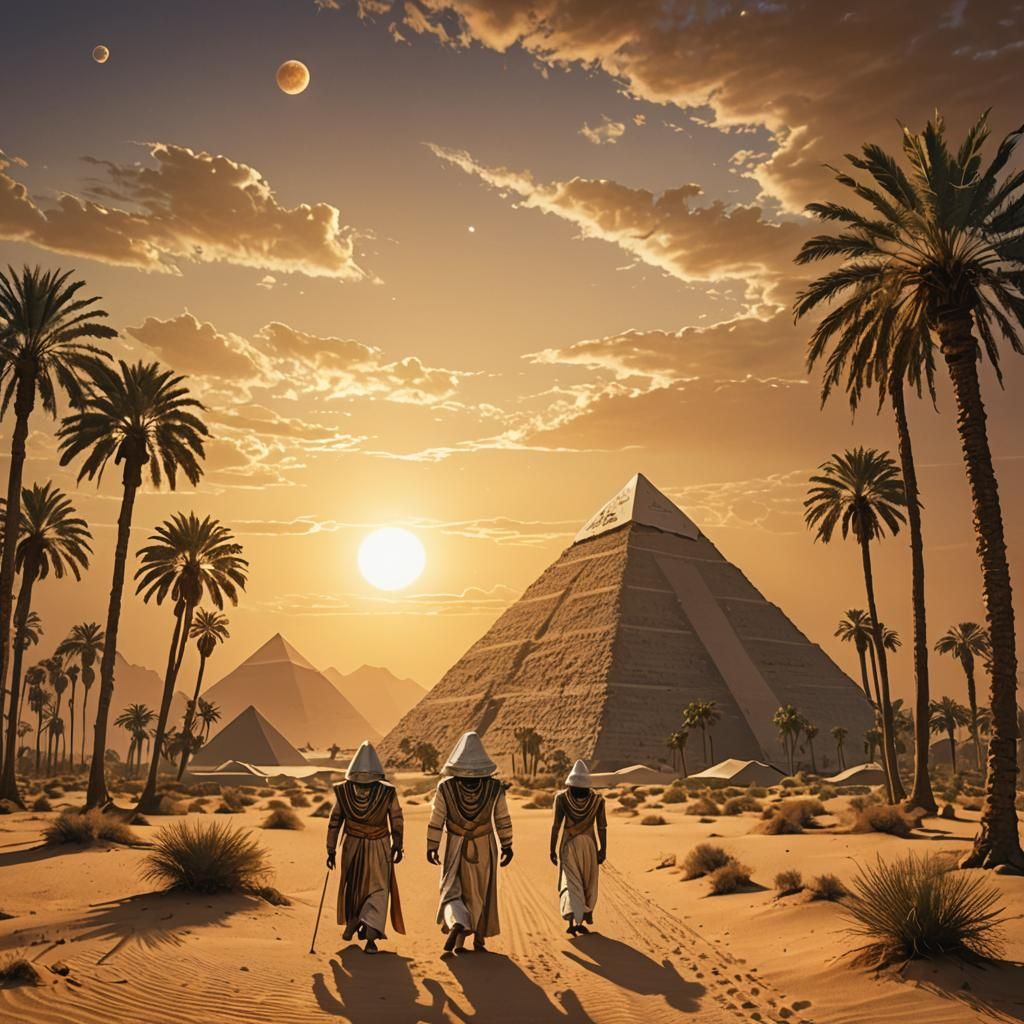 Ancient Aliens Build Pyramids: Cinematic Sci-Fi Scene