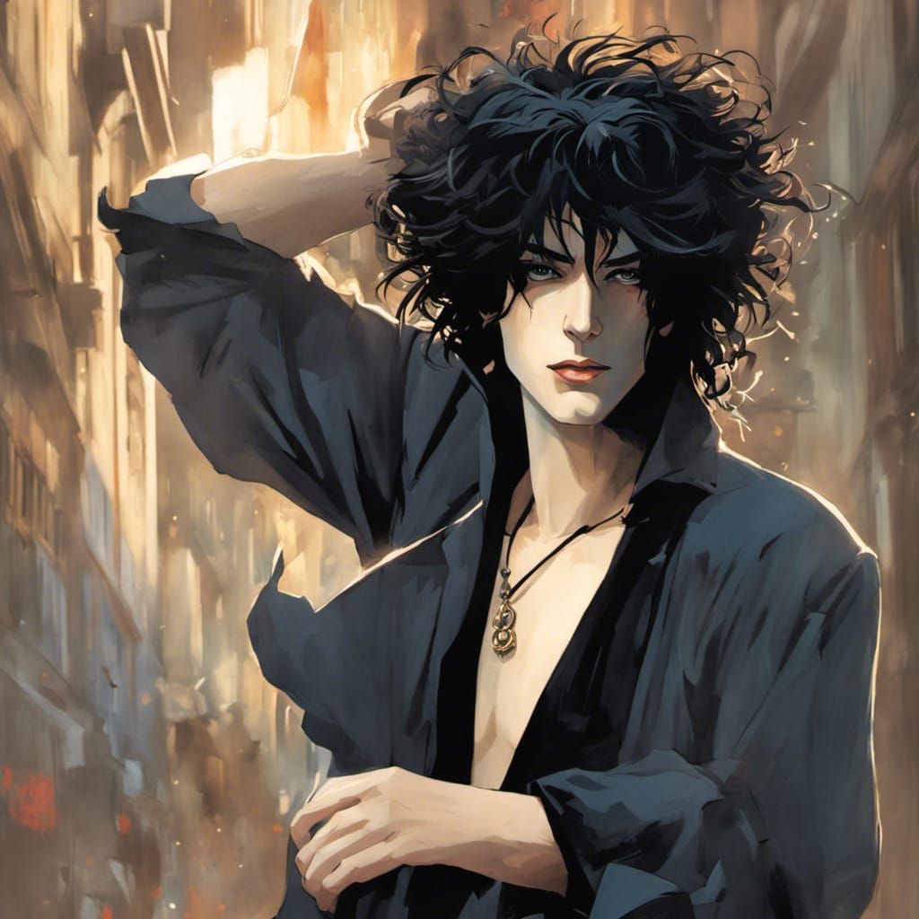 Dreamlike Portrait in Art Nouveau Street Art Style