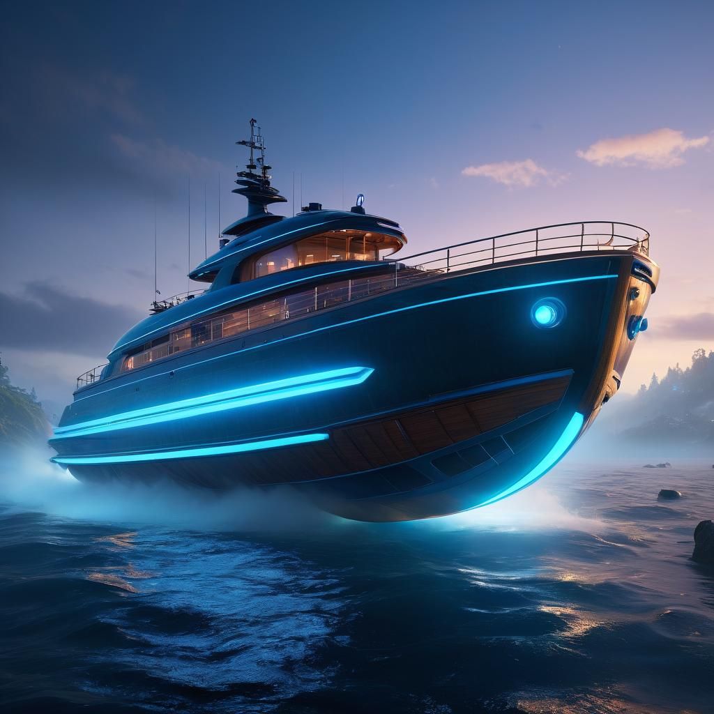 Futuristic Thermonuclear Boat with Sci-Fi Elements