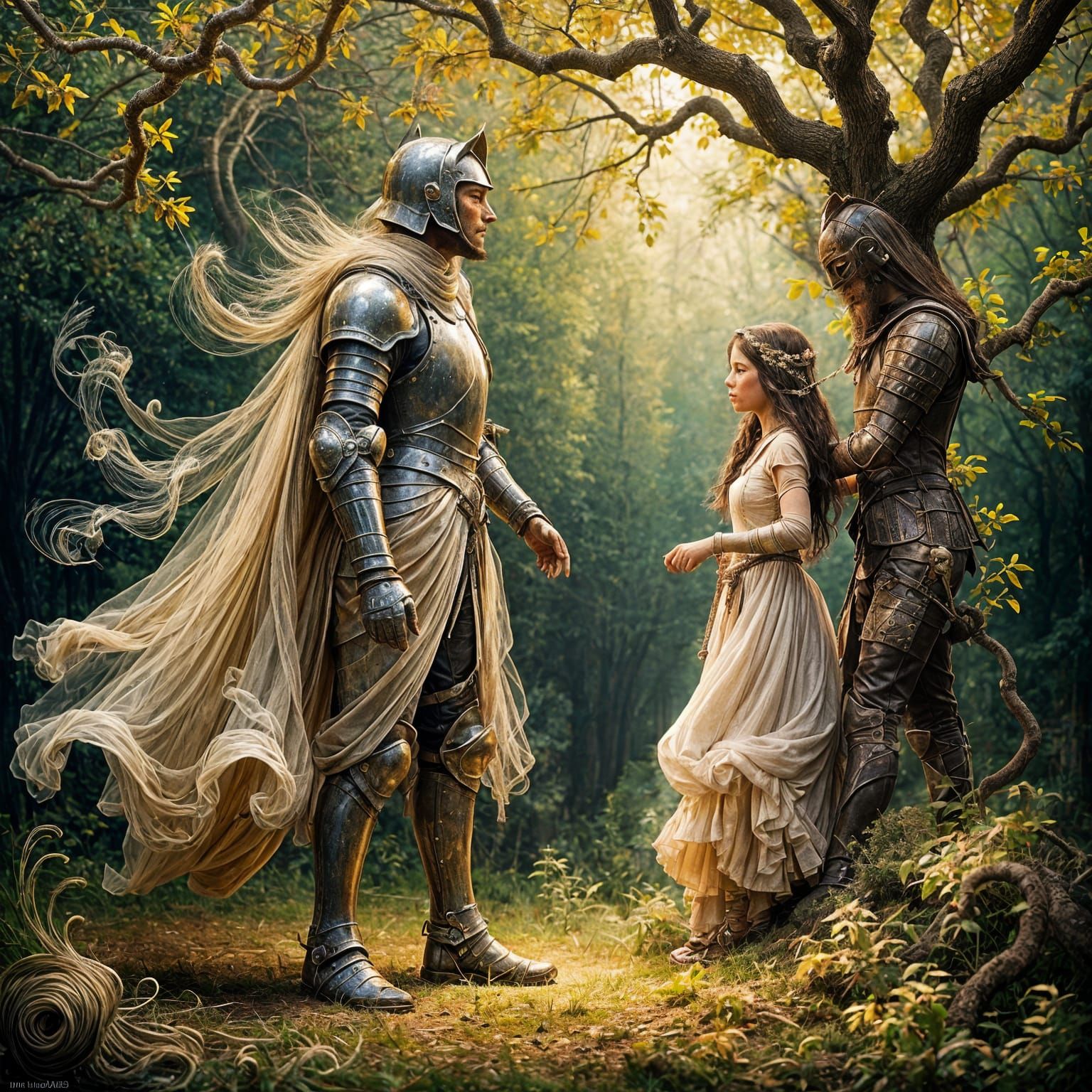 Knight Finds Girl: An Impasto Oil Painting