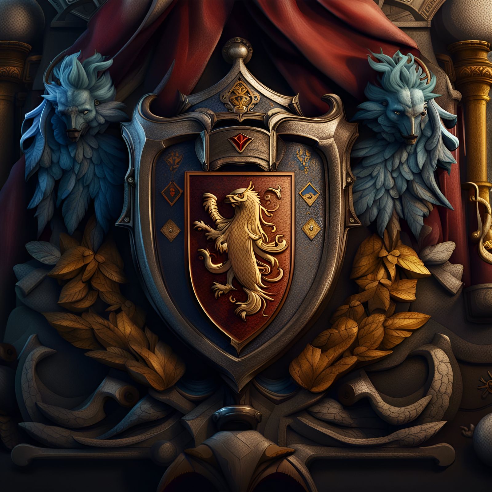 Detailed Coat of Arms with 'Willmann' in Fantasy Style