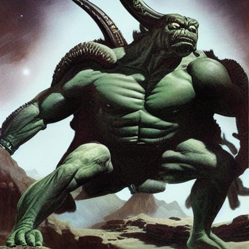 Green Martian Warrior on Red Mars