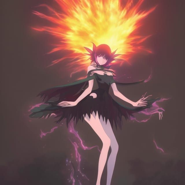 Explosive Goth Fairy in Anime Style
