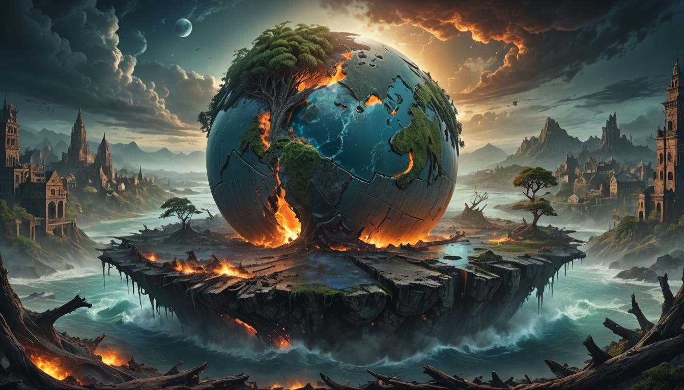 Divided Earth: Fantasy Art of Hope and Destruction