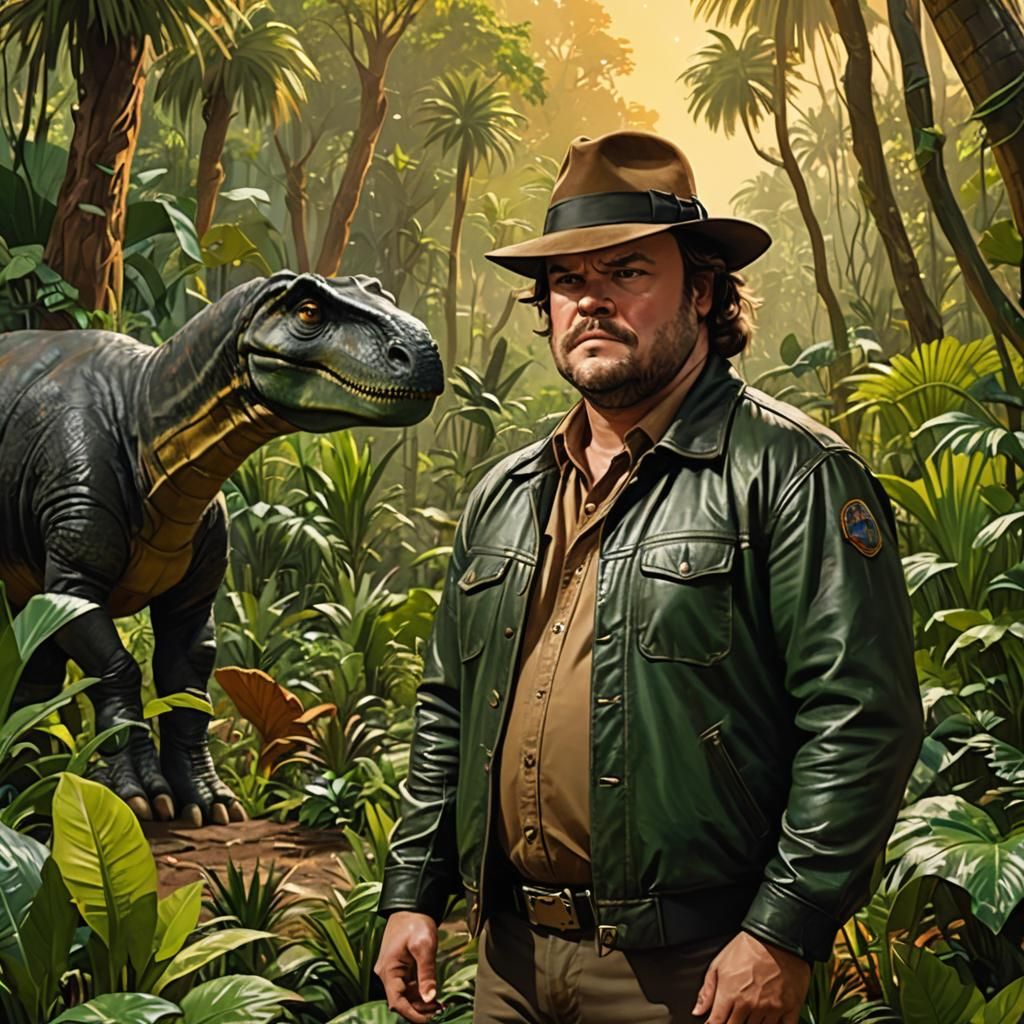 Jack Black in Jurassic Park: Digital Rendering