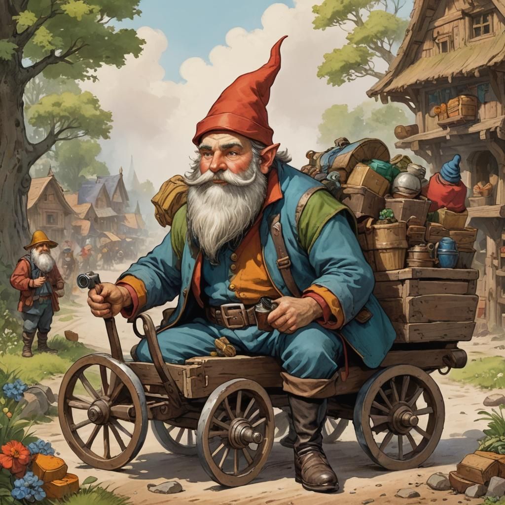 Gnome Merchant Spy Drives Large Wagon