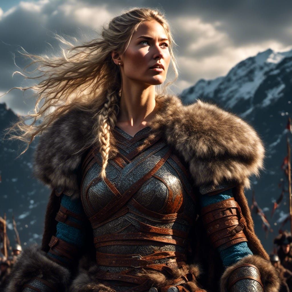 Stunning Viking Warrior Woman in 8K Digital Art